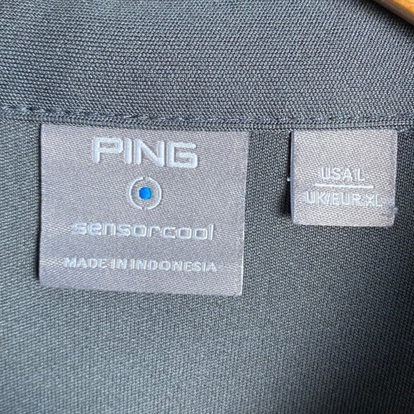 PING Men's Greenish-Gray Sensorcool Short Sleeve‎ Golf Polo Shirt Size Large - Picture 2 of 11